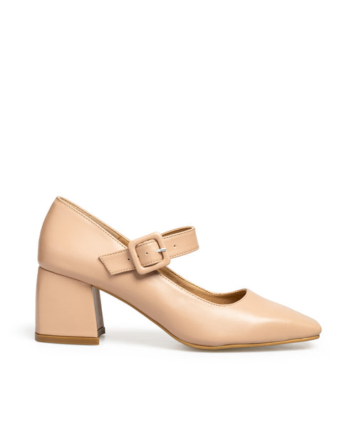 Zapatilla Nude Tacón Grueso 619L